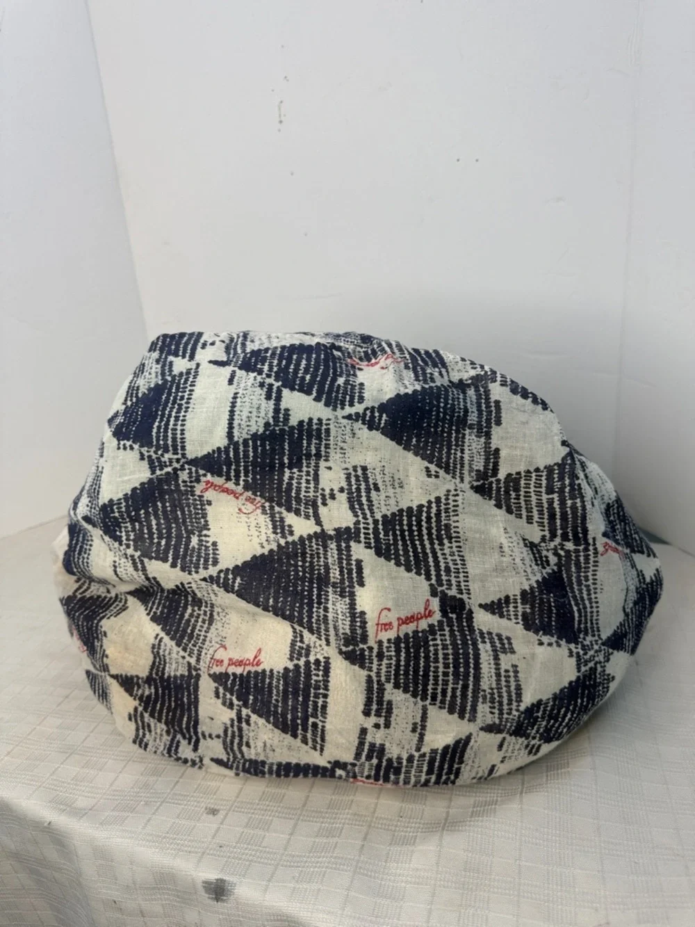 Unbranded Blue and White Patterned Hobo Tote
